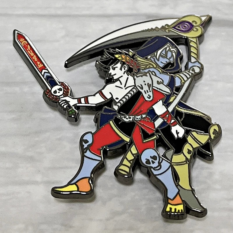 Zagreus and Thanatos enamel pin game Hades fanart metal badge Greek mythology Anime Thanzag brooches Collectibles gifts Cartpitol