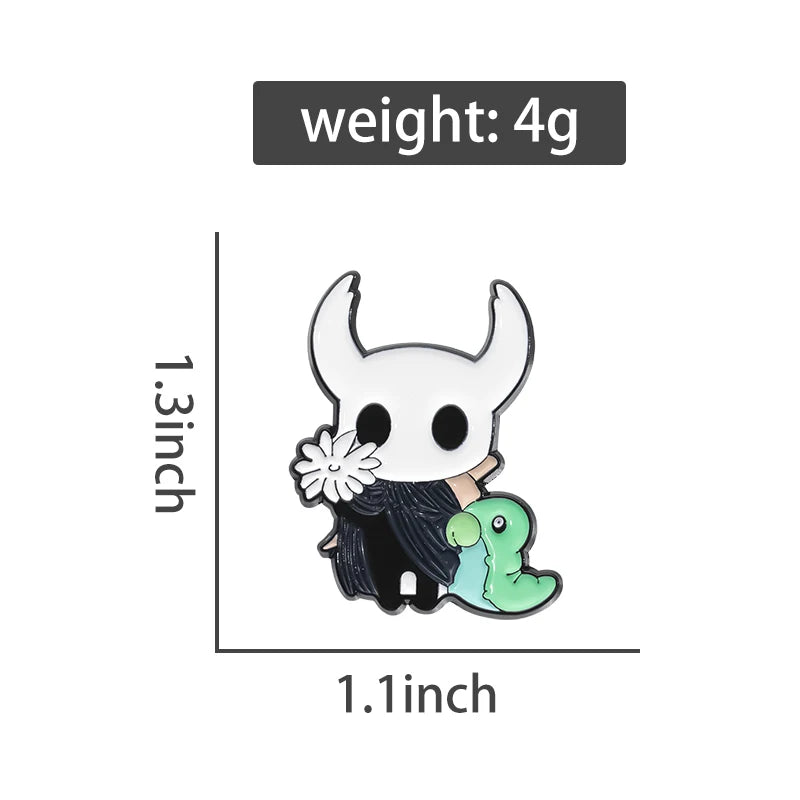 Hollow Knight The Knight & Grub Enamel Pins, Cute Game Brooch, Collectible Lapel Pin - Cartpitol