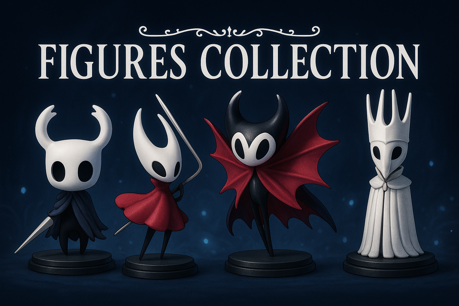 a banner of my Figures collection for Indie Game lovers, the banner features the figures of popular characters from Indie Games