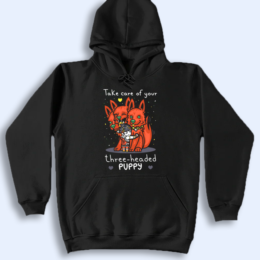 Hades Shirt, "Take Care of Your Three-Headed Puppy" Zagreus & Cerberus Tee, Hades Merch Cartpitol