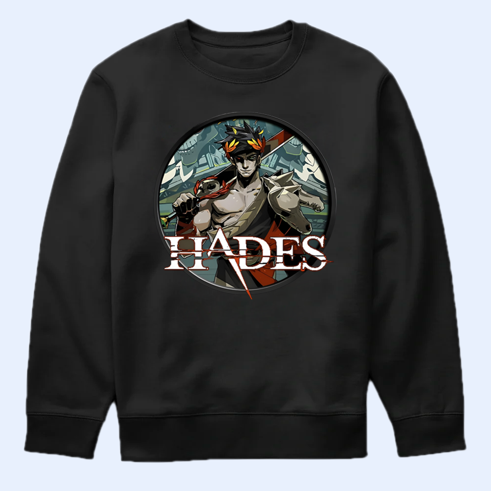 Hades Zagreus Sweatshirt, God of Blood Apparel, Fan-Inspired Underworld Tee Cartpitol