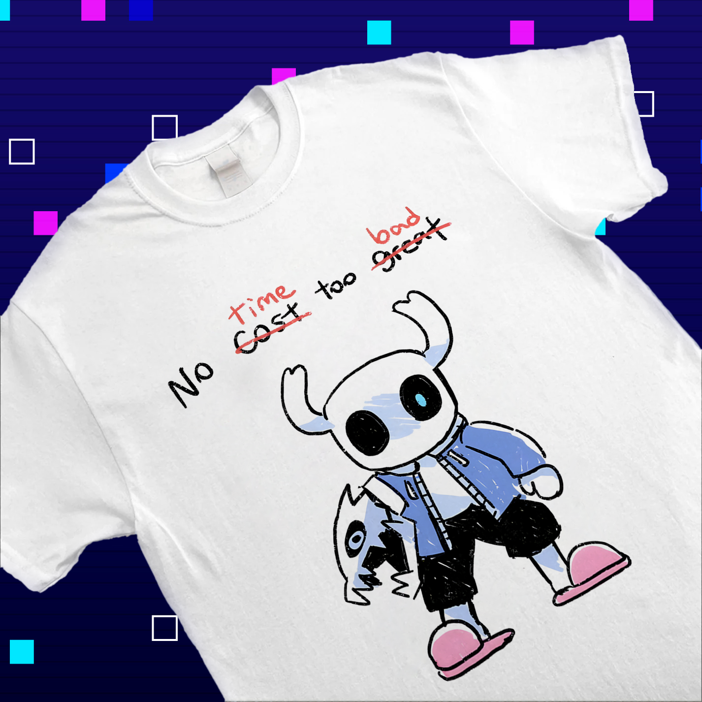 Hollow Knight Little Ghost "No Cost Too Great" T-Shirt , Premium Game Merch, Official Game Fan Apparel & Merch Cartpitol