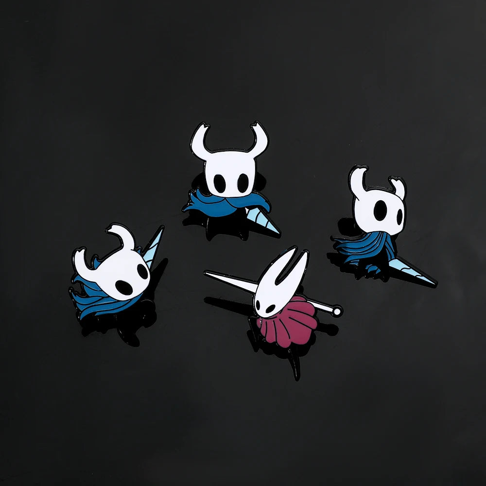Hollow Knight cute enamel pin, adorable game character brooch