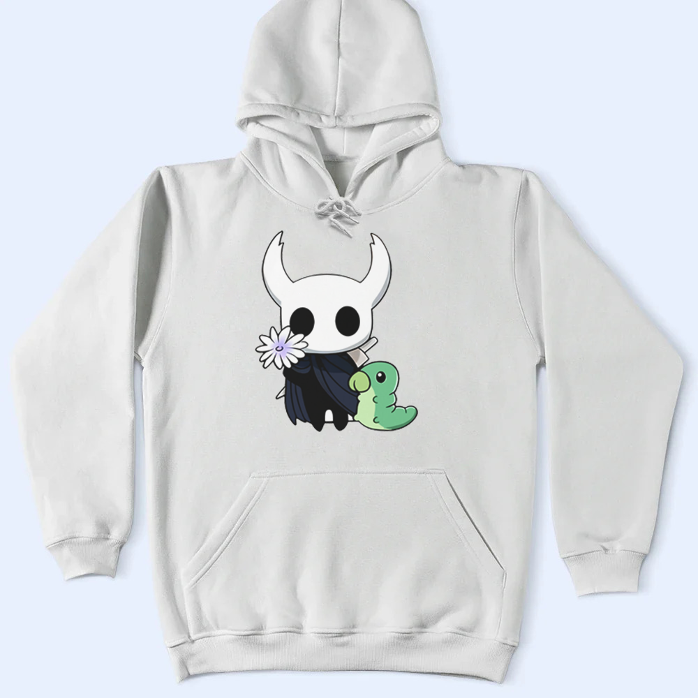 Cute Hollow Knight Grub character printed on a t-shirt mockup