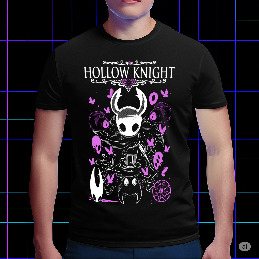 Hollow Knight The Knight Epic Pose T-Shirt, Retro Gaming Fan Gift, Official Game Fan Apparel & Merch Cartpitol