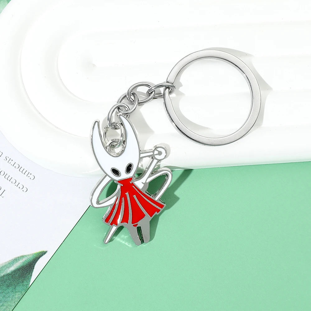 Front view of the cute Hollow Knight octopus metal keychain model6