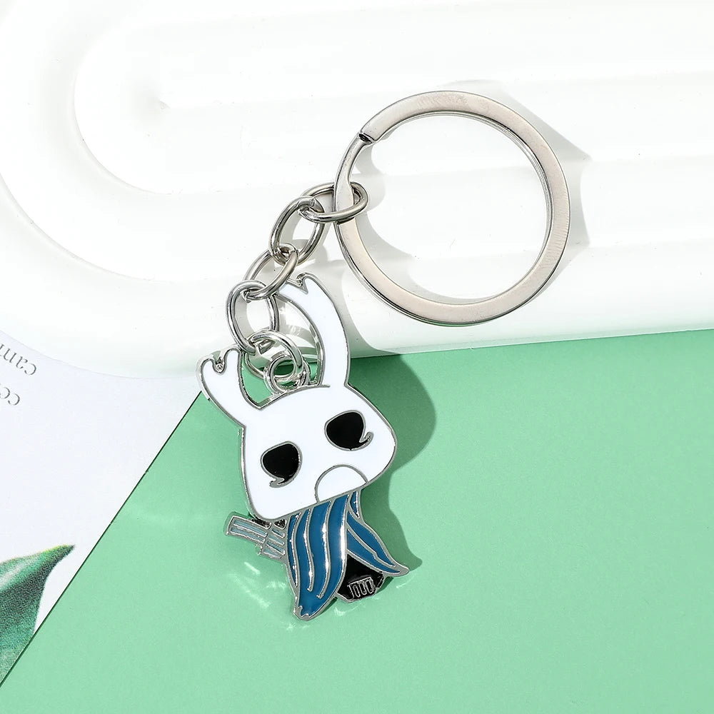 Front view of the cute Hollow Knight octopus metal keychain model7