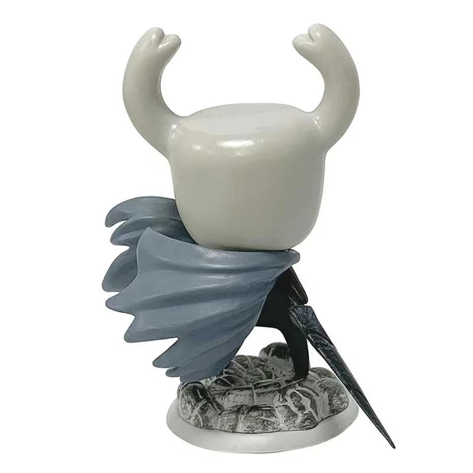 Back view of Hollow Knight Knight figure, showing posture and nail.