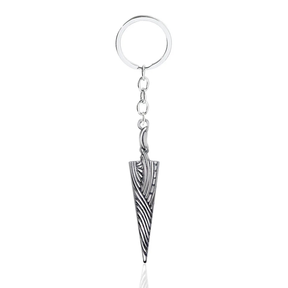 Hollow Knight Bone Nail keyring with keys, metal charm pendant for daily use