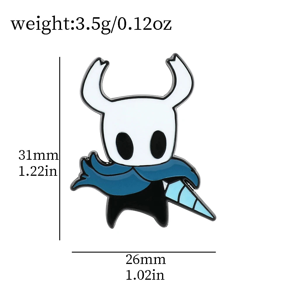Hollow Knight enamel pin size comparison