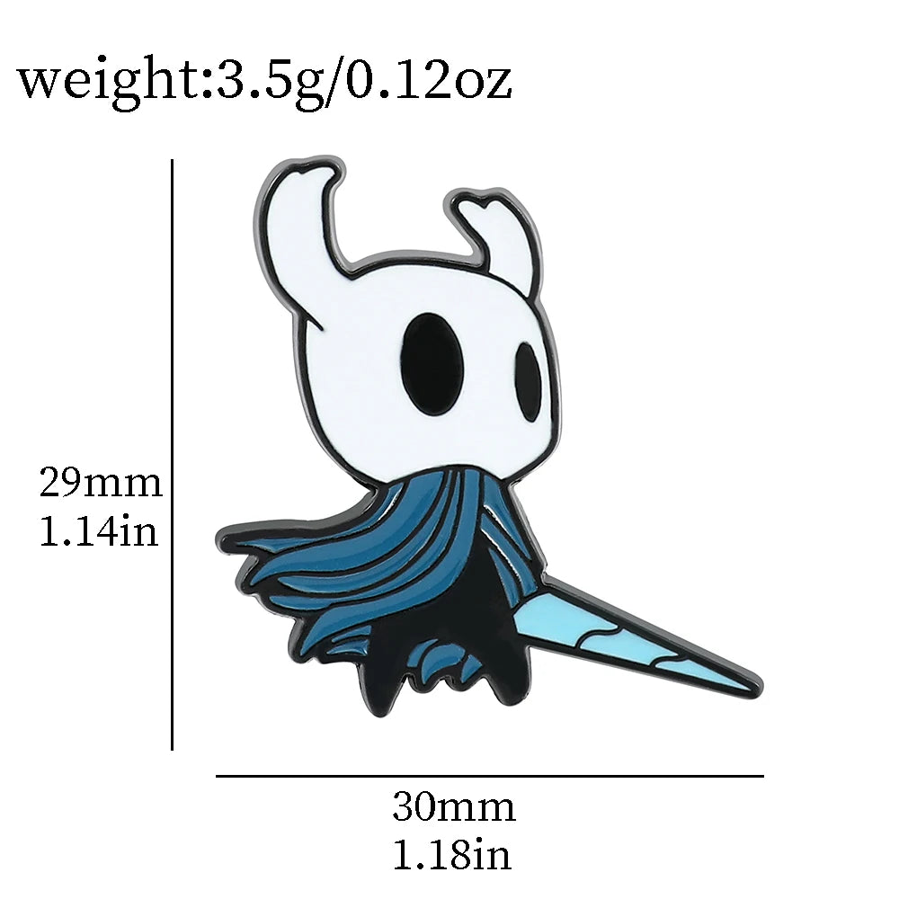 Hollow Knight enamel pin size