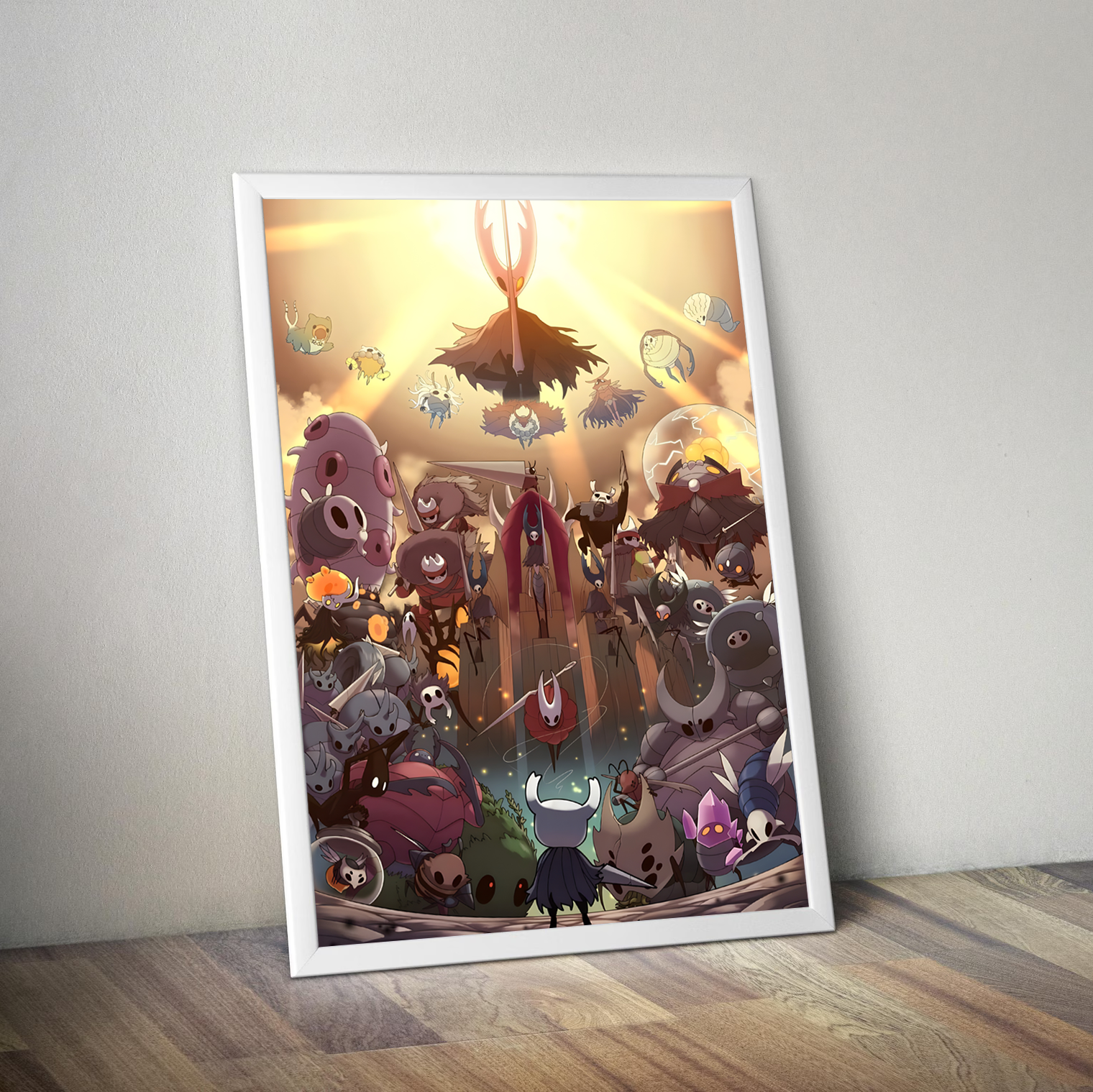 High-quality Hollow Knight Poster print, featuring unique fan-created artwork of The Knight and Hallownest landscape