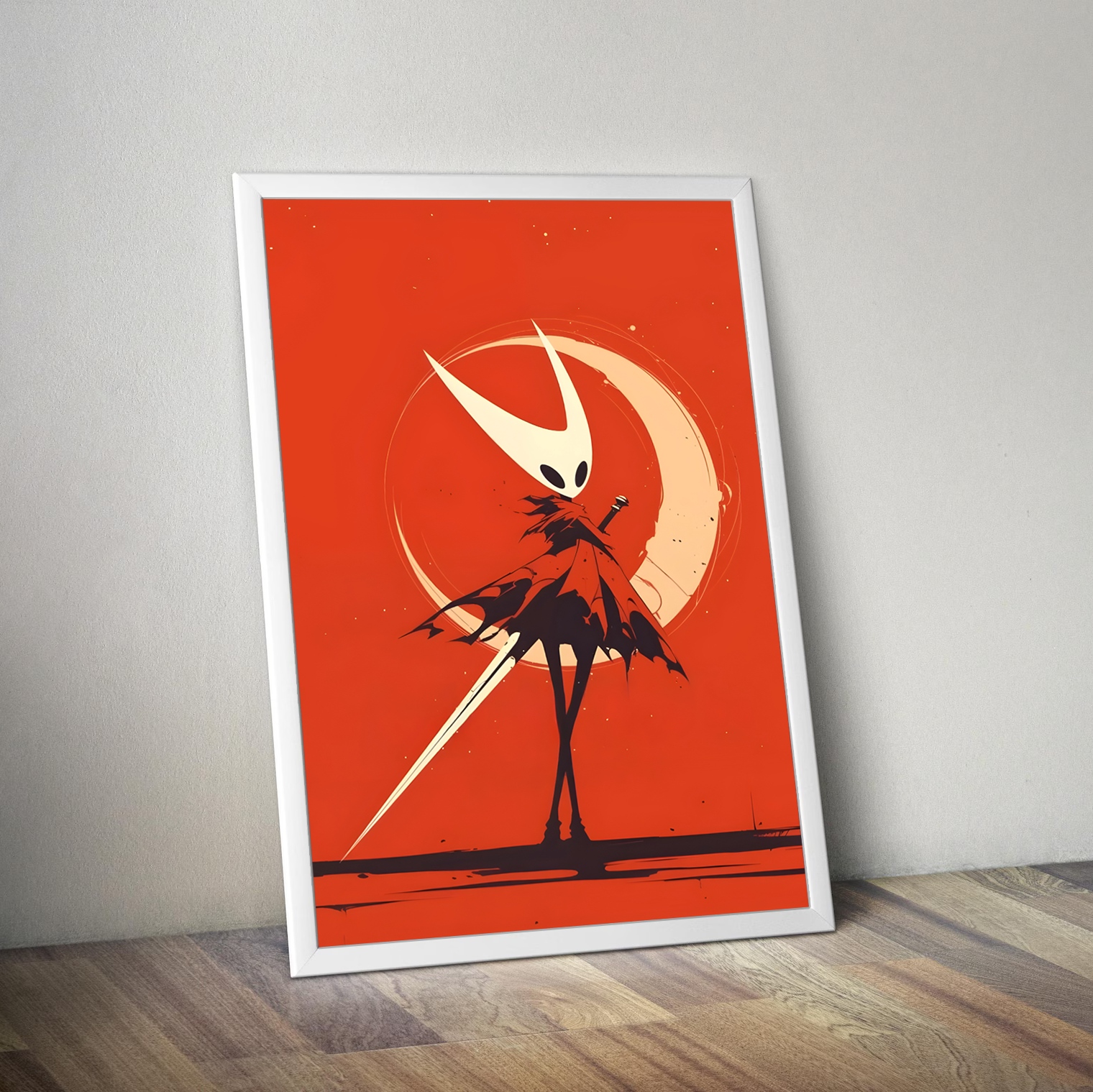 High-quality Hornet Wall Art poster print, featuring an exclusive artwork design of the character from the Silksong journey.