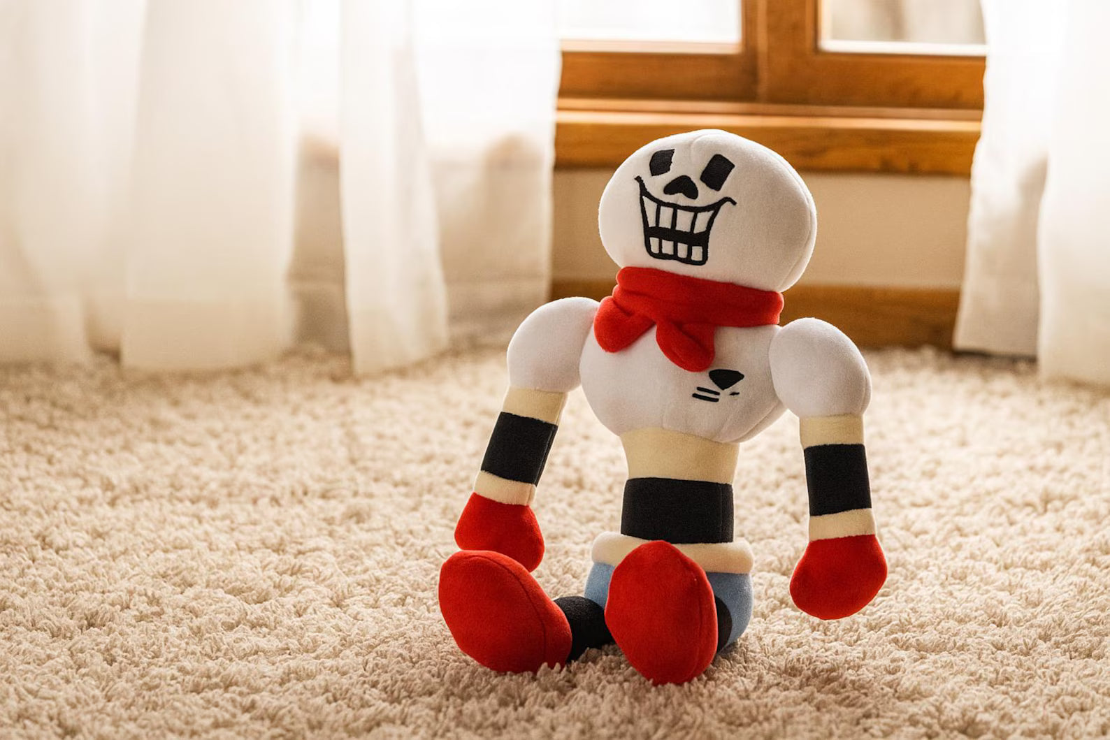 Papyrus Plush Toy used as room decor, a bold piece of Undertale Plush Toy merch
