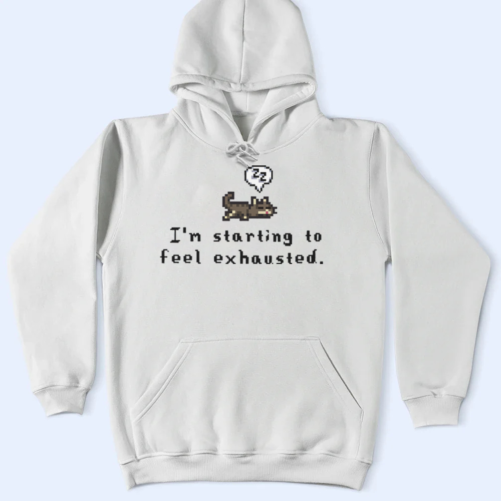 I'm Starting to Feel Exhausted Stardew Valley T-Shirt, Sleeping Dog & Gamer Energy Tee Cartpitol