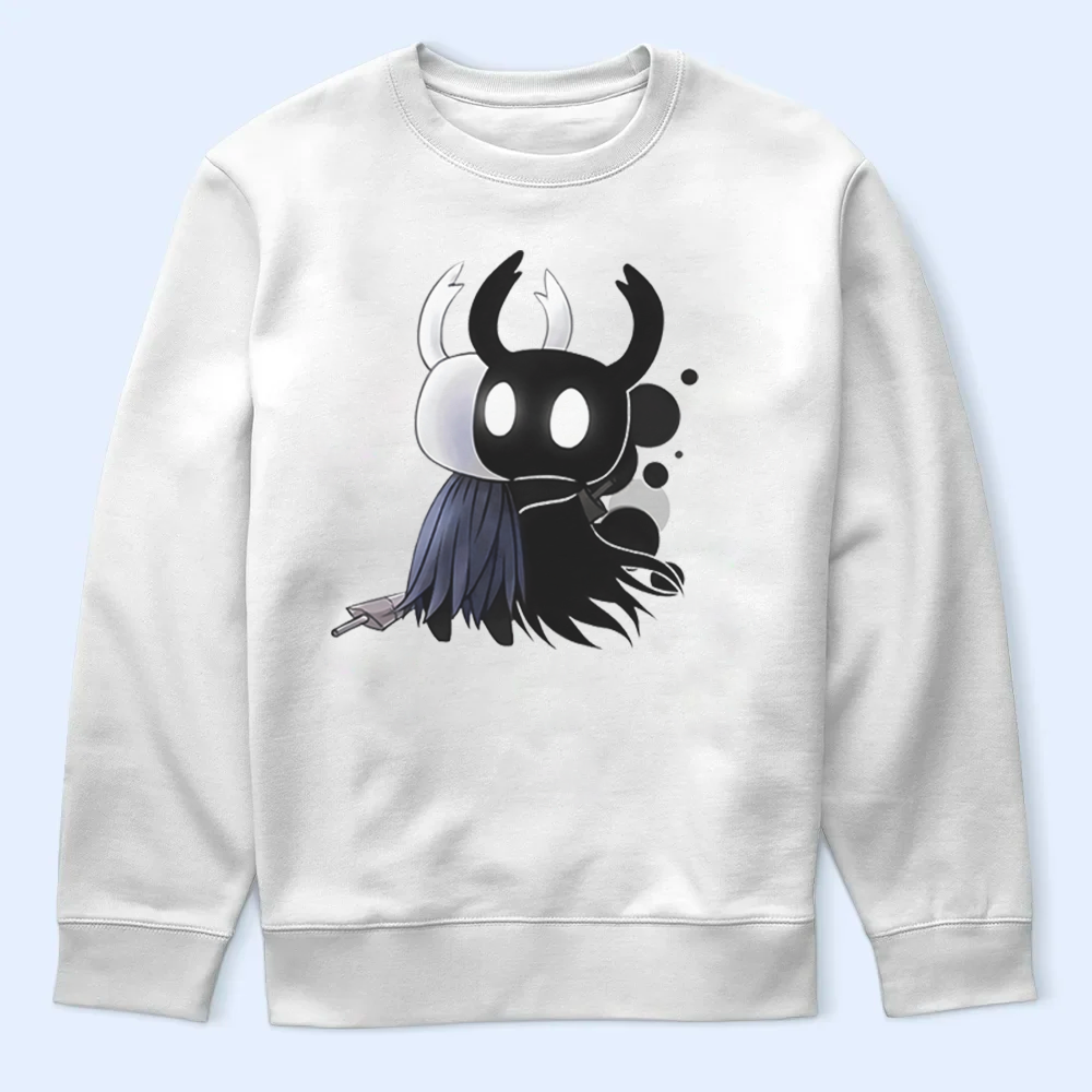 The Knight character from Hollow Knight printed on a t-shirt mockup