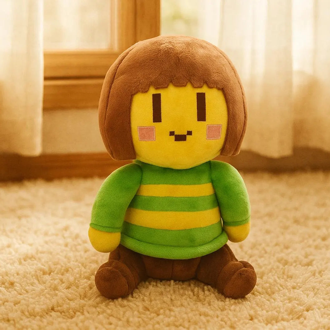 Detailed image of the Undertale Plush Toy Chara, showing the specific character features.