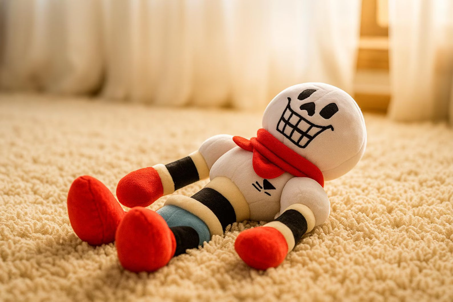 Undertale Plush Toy Papyrus displayed as a collectible doll, ideal for fans' collections.