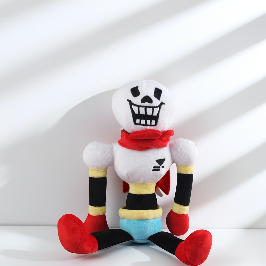 The Undertale Plush Toy, showing the 30cm size of the Papyrus Plush Toy for scale.