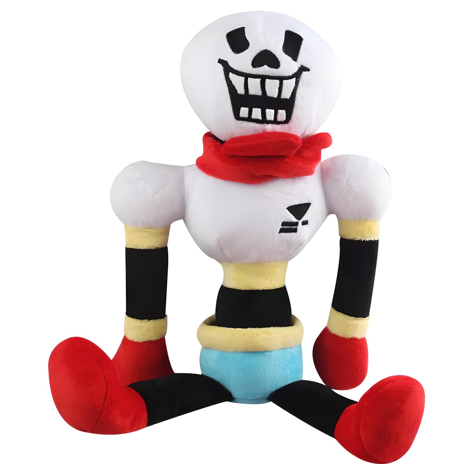 Front view of the Undertale Plush Toy, Papyrus Plush Toy, showcasing the magnificent skeleton doll