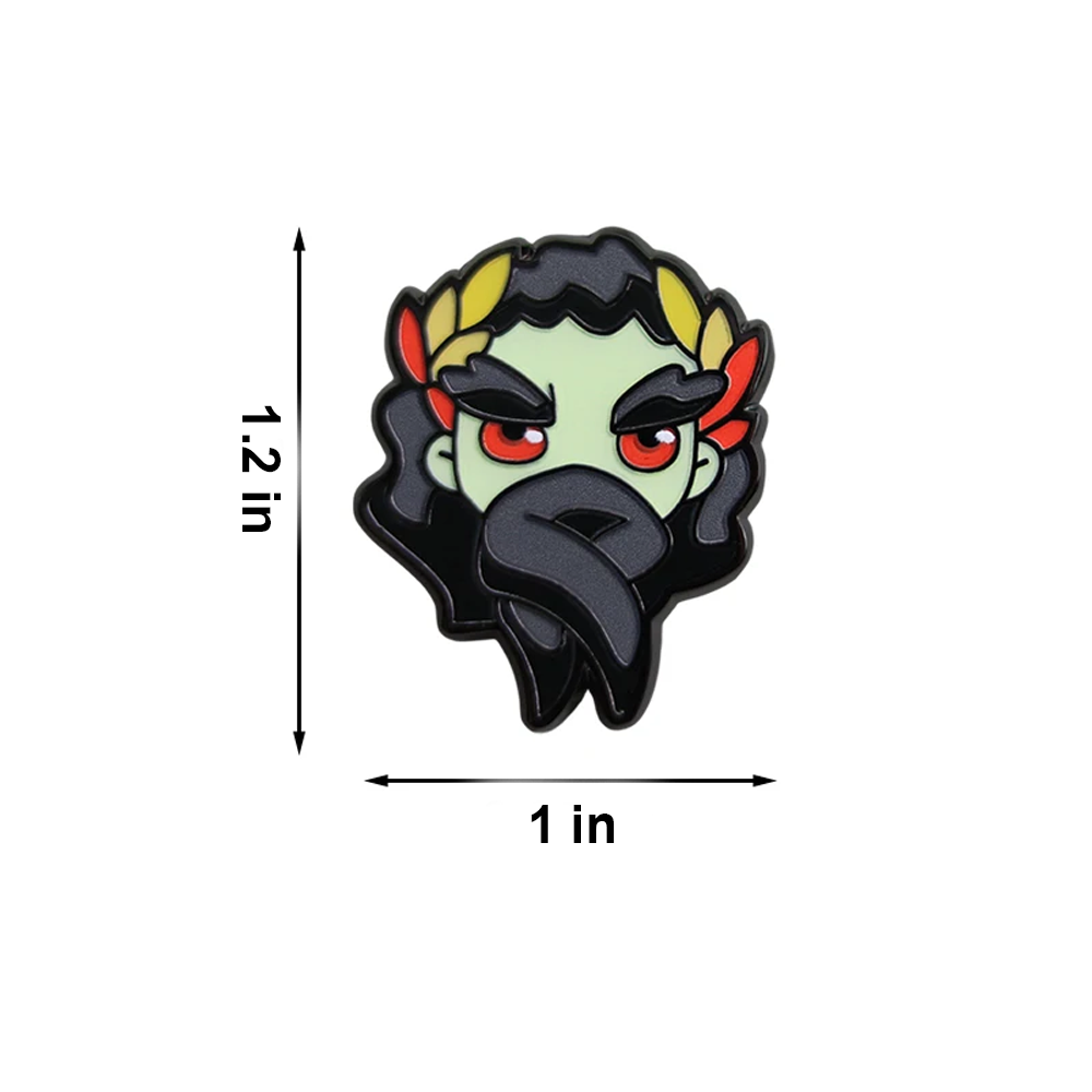Hades Metal Brooch size guide