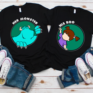 Monster Shirt, Matching Shirt For Couple, Funny Shirt, Valentine Shirts, Couple Dark Shirts, Boo Shirt, Sully Shirt, Gift For Her, Gift For Him