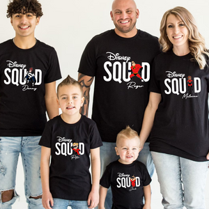 Disney Custom Squad Dark Shirt, 2025 Disney Family Shirt, Disney Squad Shirt, Mickey & Friends Shirt, Matching Disney Trip Tee, Disney Kids Shirt