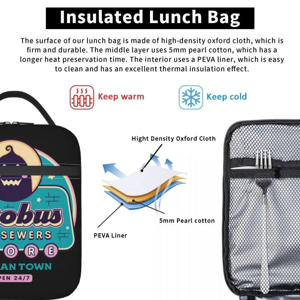 Stardew Valley Krobus Insulated Lunch Bag - Sewer Merchant Cooler Tote for Daily Adventures Cartpitol