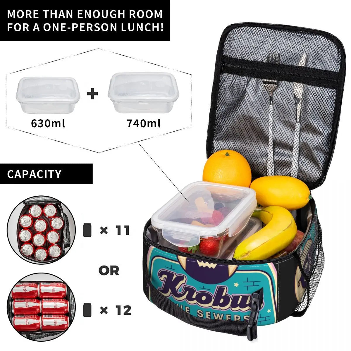 Stardew Valley Krobus Insulated Lunch Bag - Sewer Merchant Cooler Tote for Daily Adventures Cartpitol