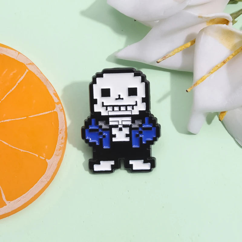 Game Undertale Sans Enamel Pins Pixel Cartoon Figure Pin Metal Badge Backpack Lapel Brooch Jewelry Accessories Wholesale Price Cartpitol