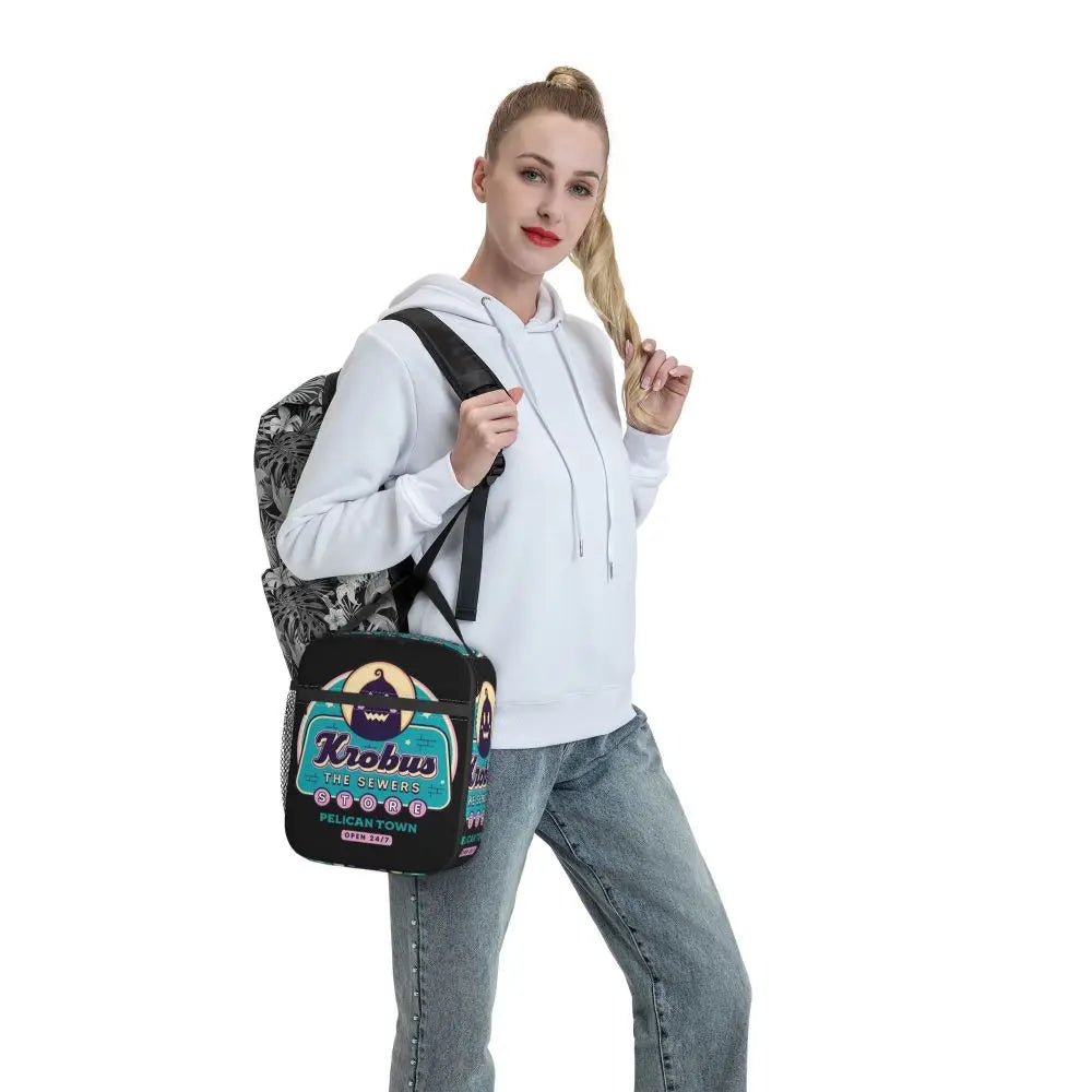 Stardew Valley Krobus Insulated Lunch Bag - Sewer Merchant Cooler Tote for Daily Adventures Cartpitol