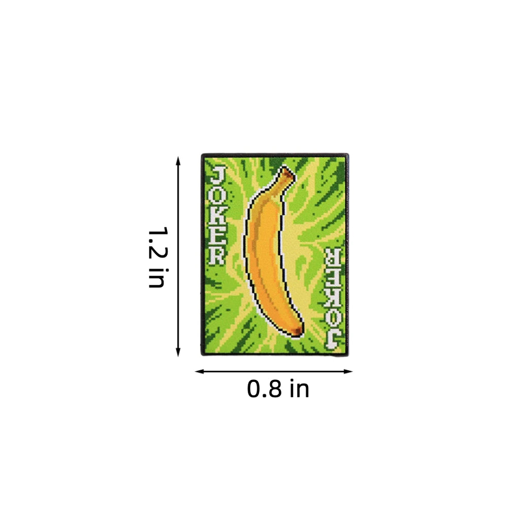 Dimension of the Banana Joker Enamel Pin, featuring the smiling Gros Michel design.