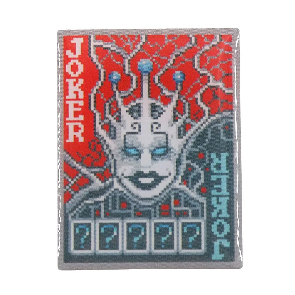 Front view of the Chaos Theory Joker Enamel Pin, featuring the legendary scrapped art found in the Balatro game files.