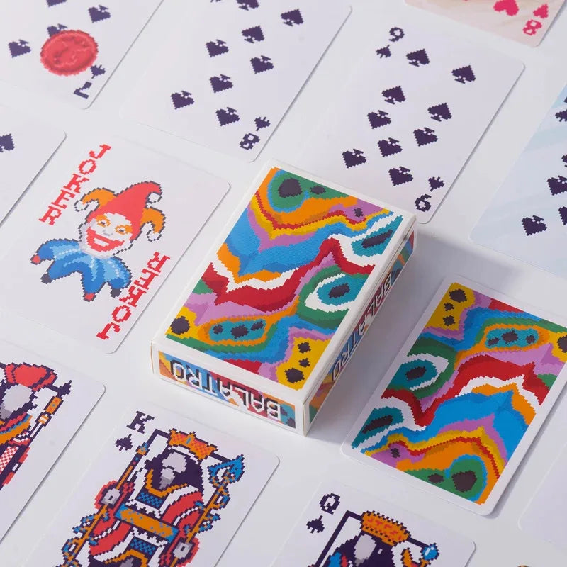 Detail shot showing the specific in-game "Seal" and "Enhancement" designs printed on the cards.