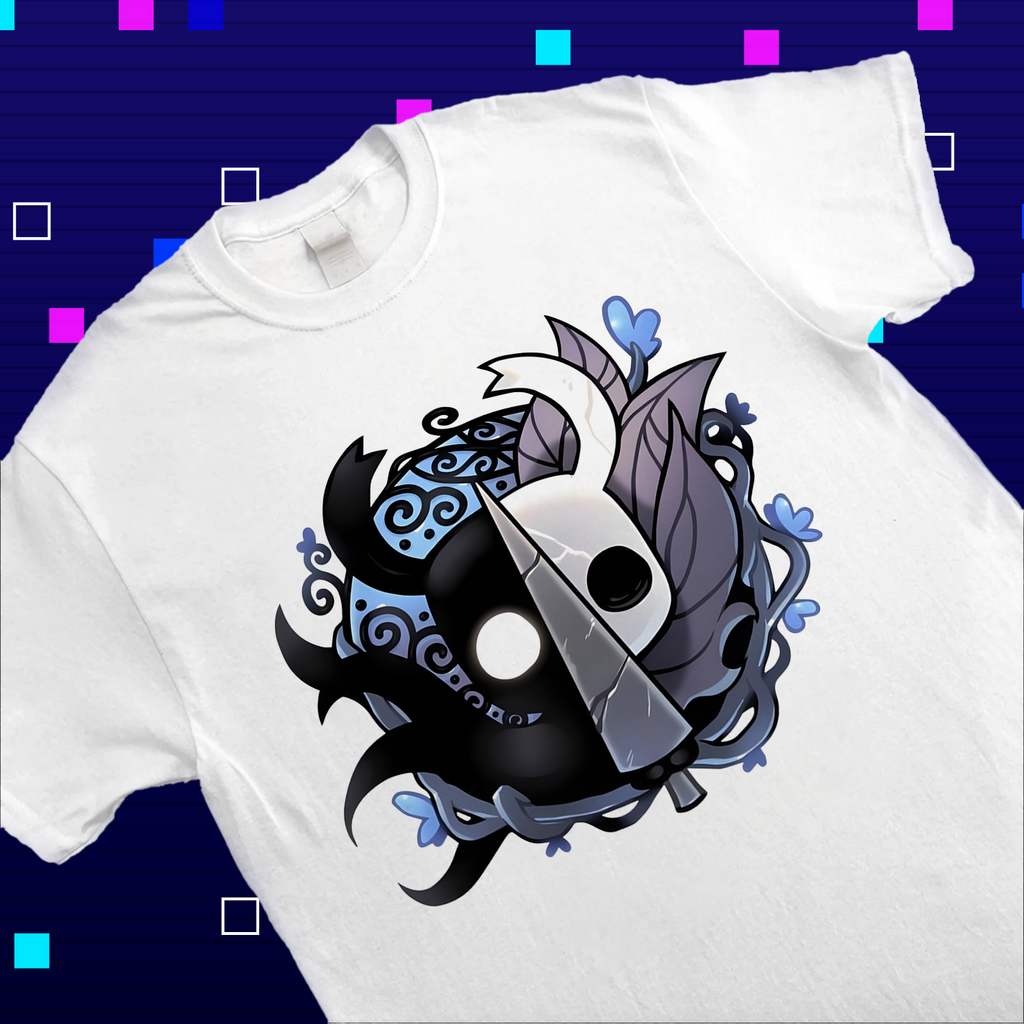 Collector's edition The Knight Hollow Knight design on a T-shirt mockup