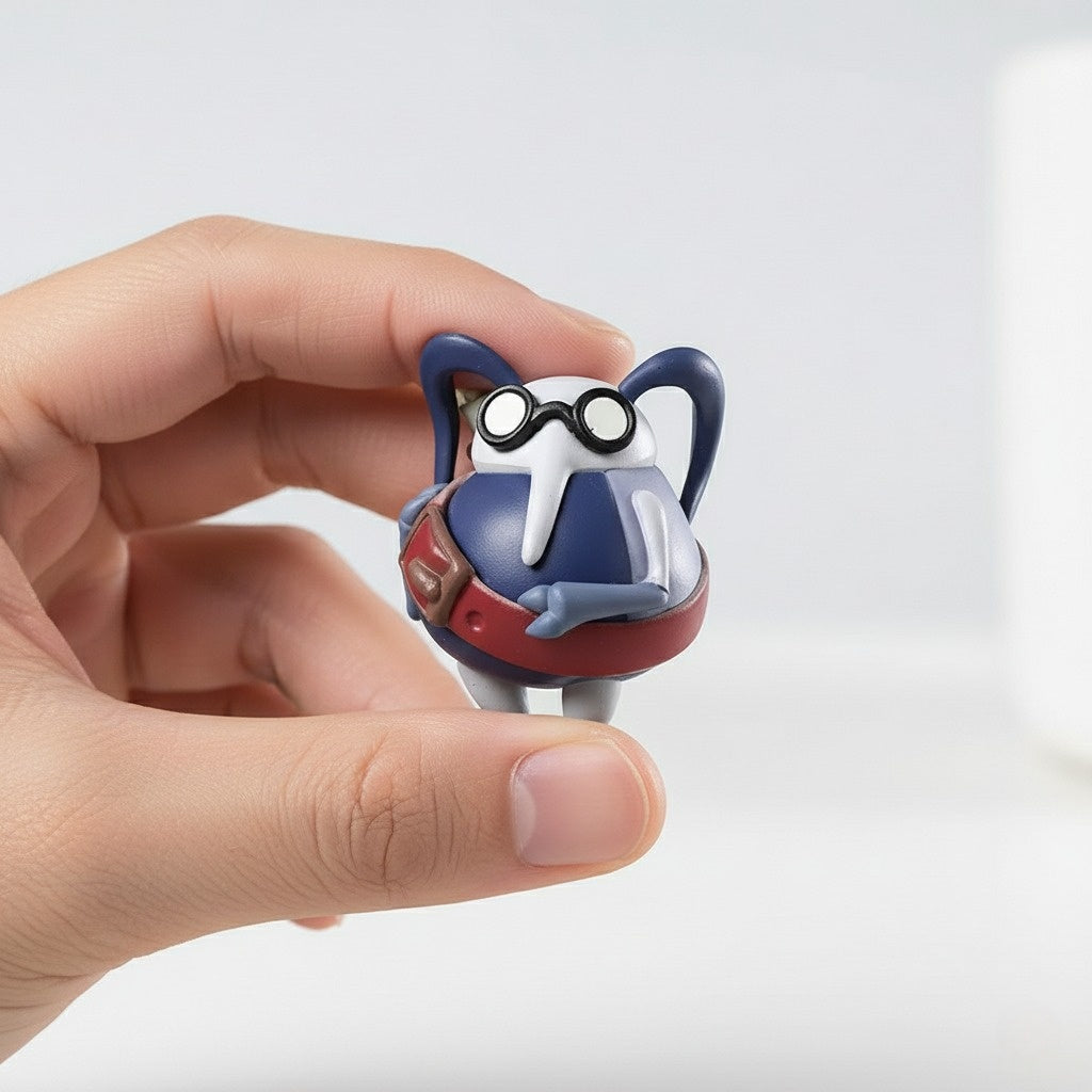 Close-up detail of the Cornifer Mini Figure's map scroll and quill, highlighting the cartography tools.