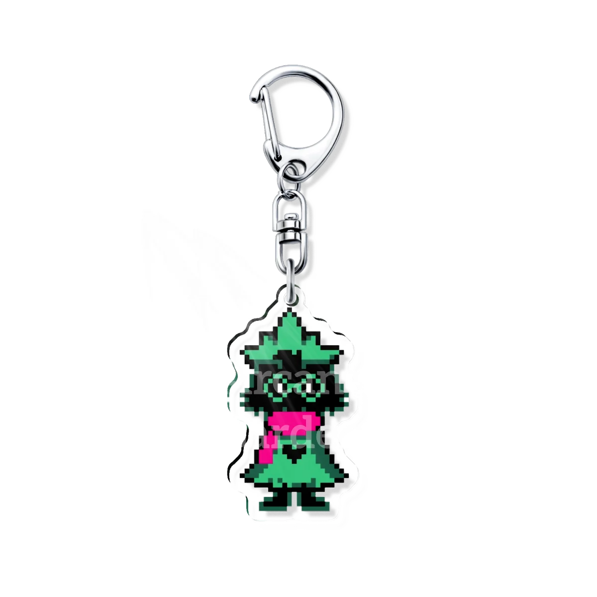 Individual DELTARUNE Ralsei character keychain, showing his iconic hat and kind expression.