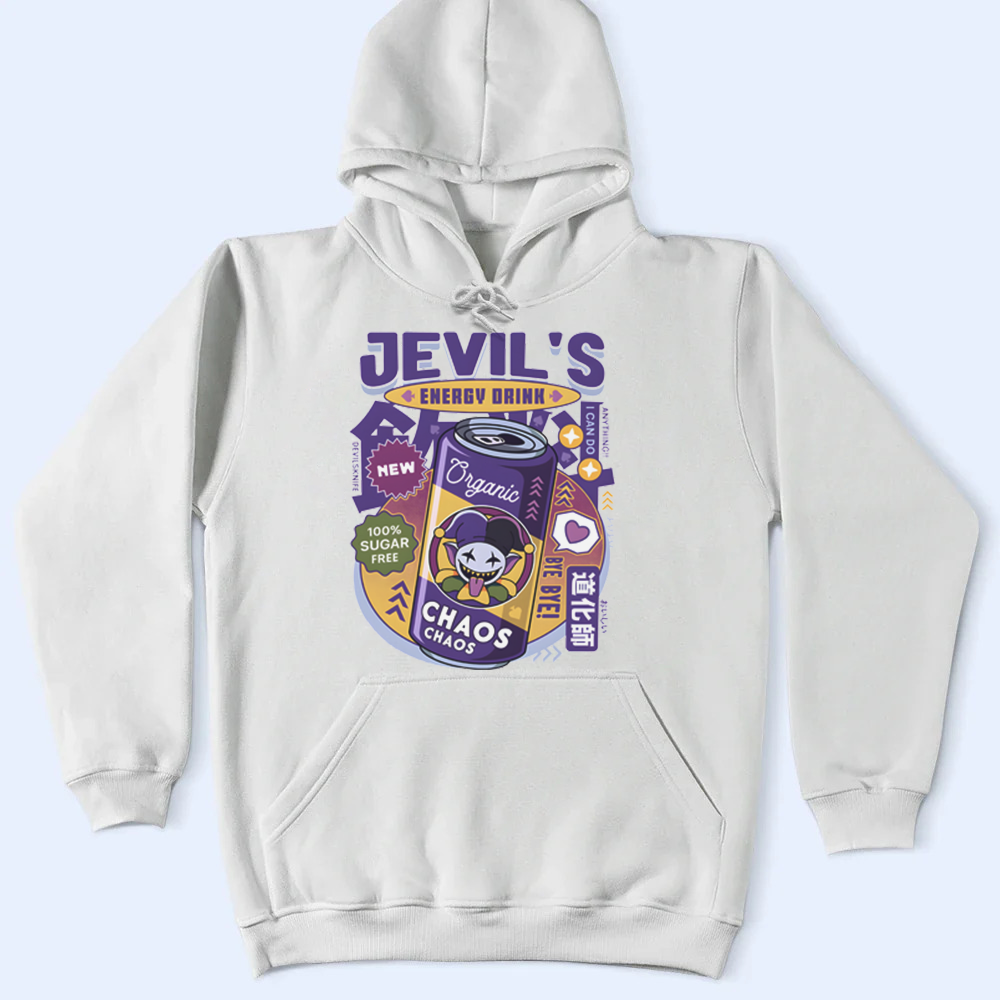DELTARUNE Jevil 'Jevil's Energy Drink' T-Shirt, Organic Chaos Fan Apparel & Graphic Tee Cartpitol