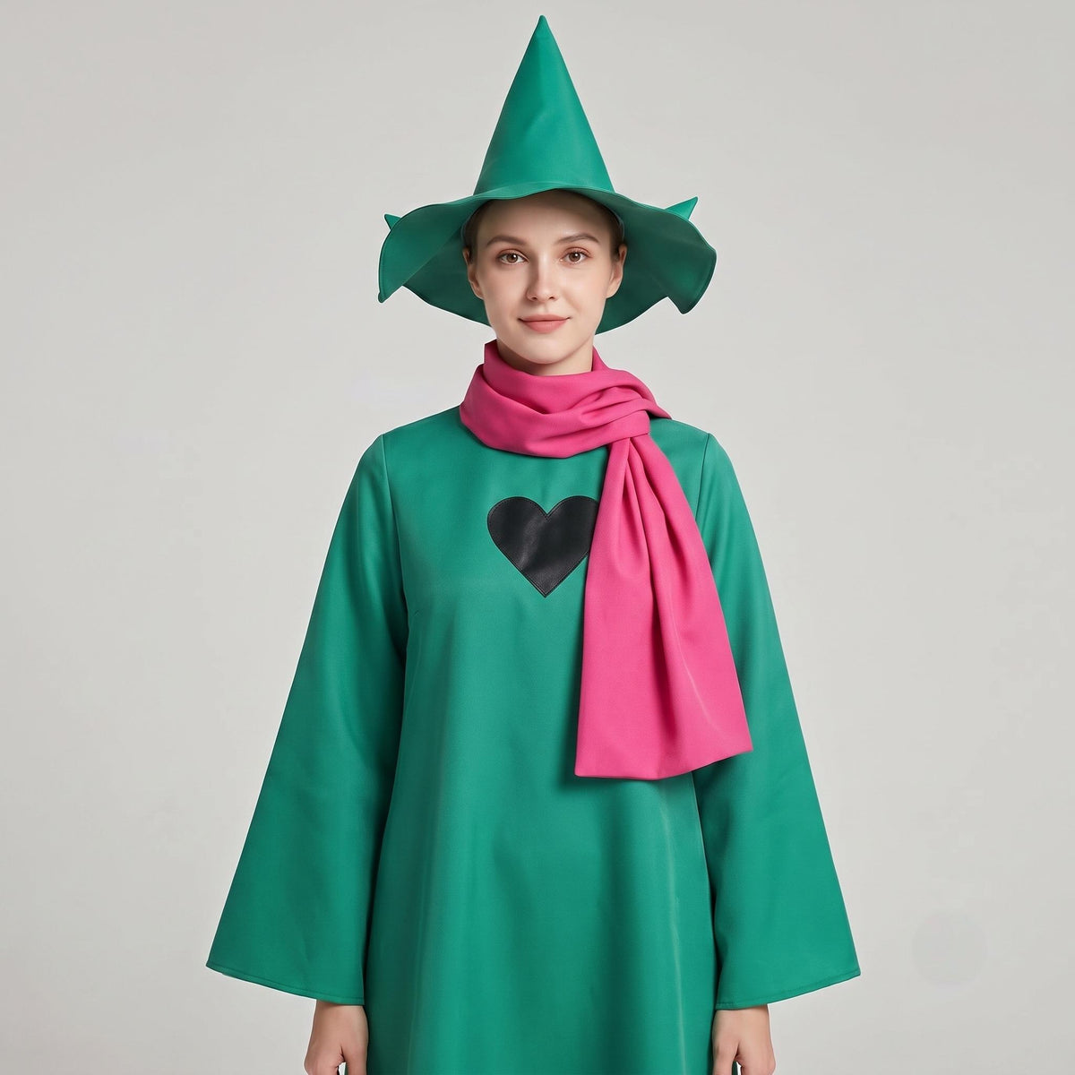 A model is wearing Ralsei costume from DELTARUNE