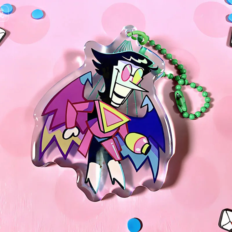 Front view of the Spamton NEO DELTARUNE Keychain, featuring the mechanical boss form graphic.