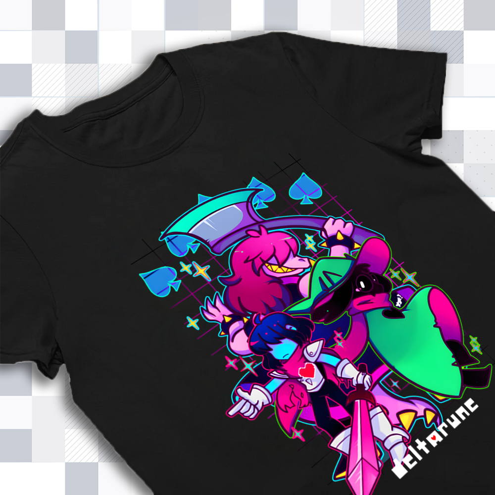 DELTARUNE Merch, 'The Trio' Kris, Susie, and Ralsei T-Shirt - Iconic Character Fan Apparel Cartpitol