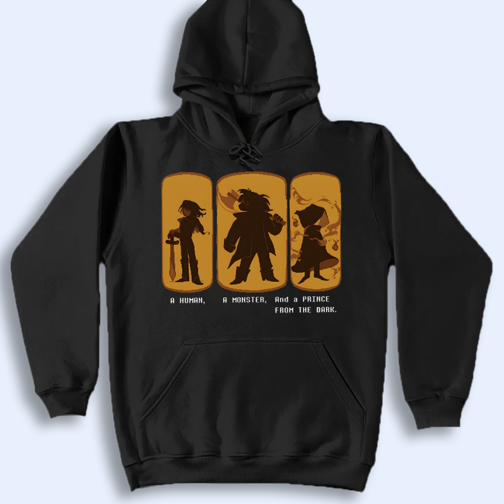 DELTARUNE Merch, The Trio Silhouette T-Shirt, Human Monster Prince Apparel Cartpitol