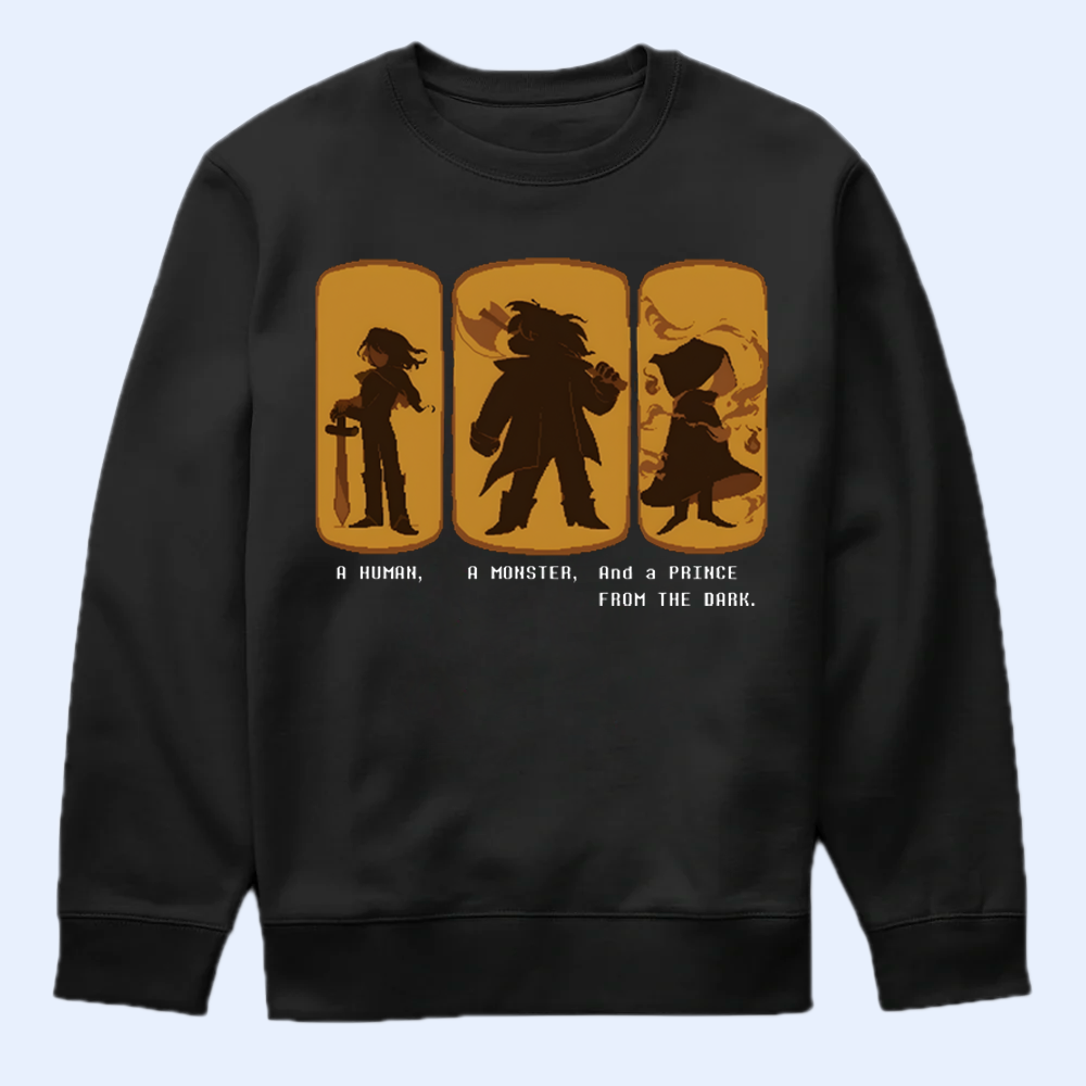 DELTARUNE Merch, The Trio Silhouette T-Shirt, Human Monster Prince Apparel Cartpitol
