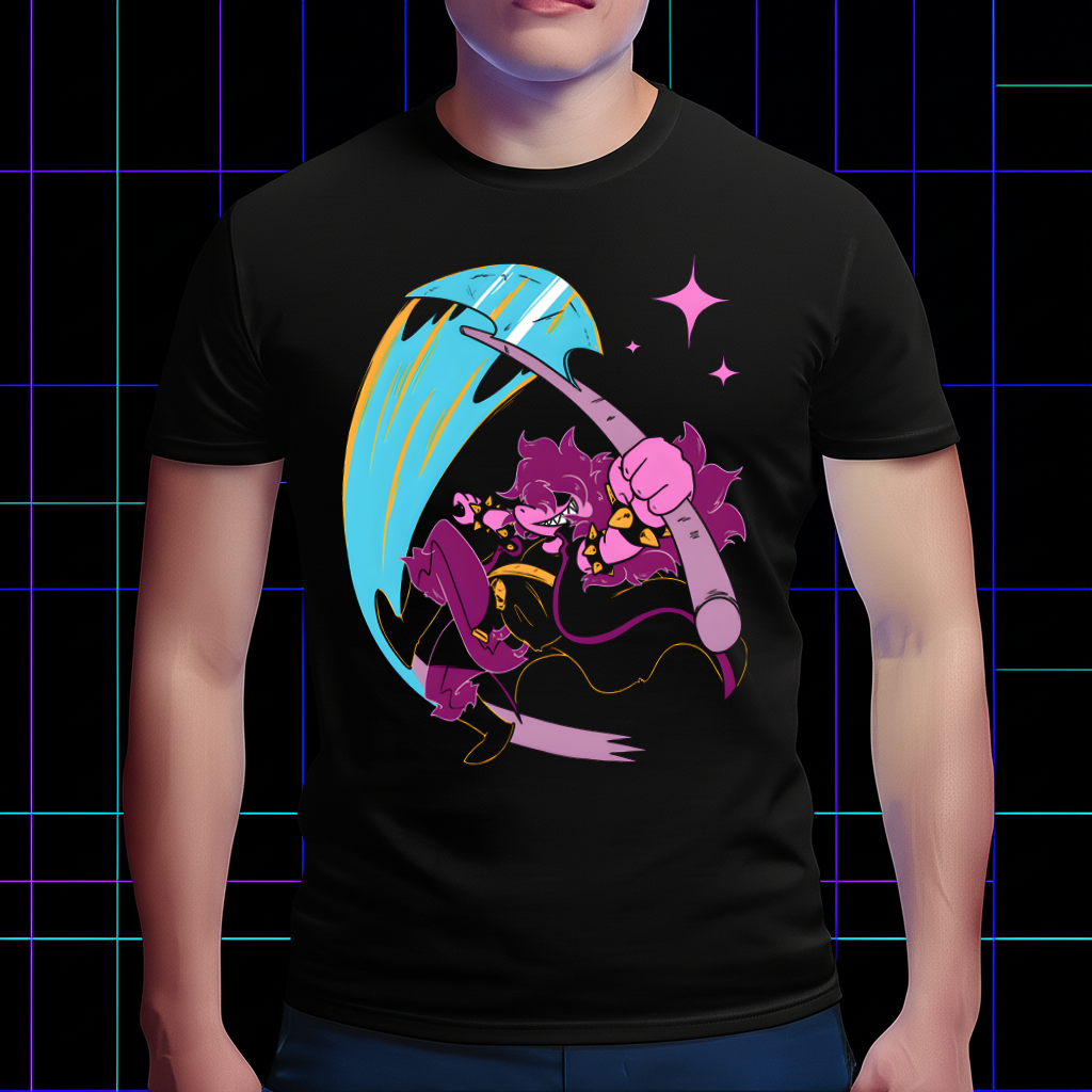 DELTARUNE Susie Character T-Shirt, Fierce Darkner Fan Apparel & Black Graphic Tee Cartpitol