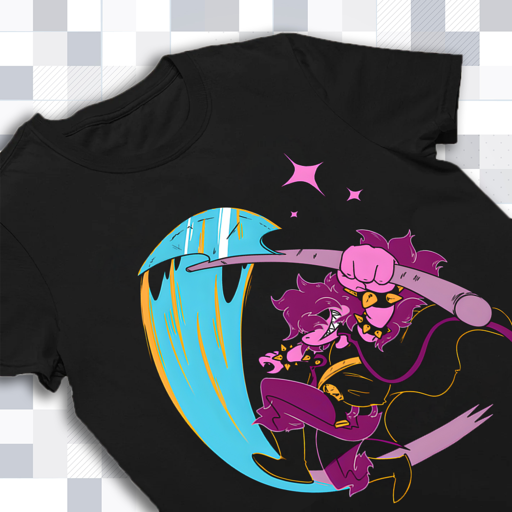 DELTARUNE Susie Character T-Shirt, Fierce Darkner Fan Apparel & Black Graphic Tee Cartpitol