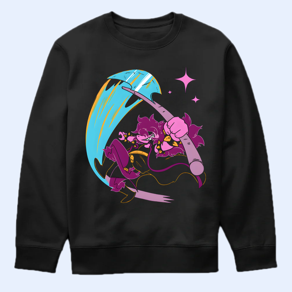 DELTARUNE Susie Character T-Shirt, Fierce Darkner Fan Apparel & Black Graphic Tee Cartpitol