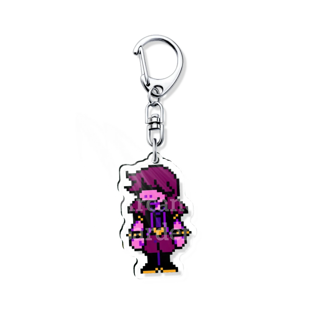DELTARUNE Susie character keychain, highlighting her fierce pose and signature axe