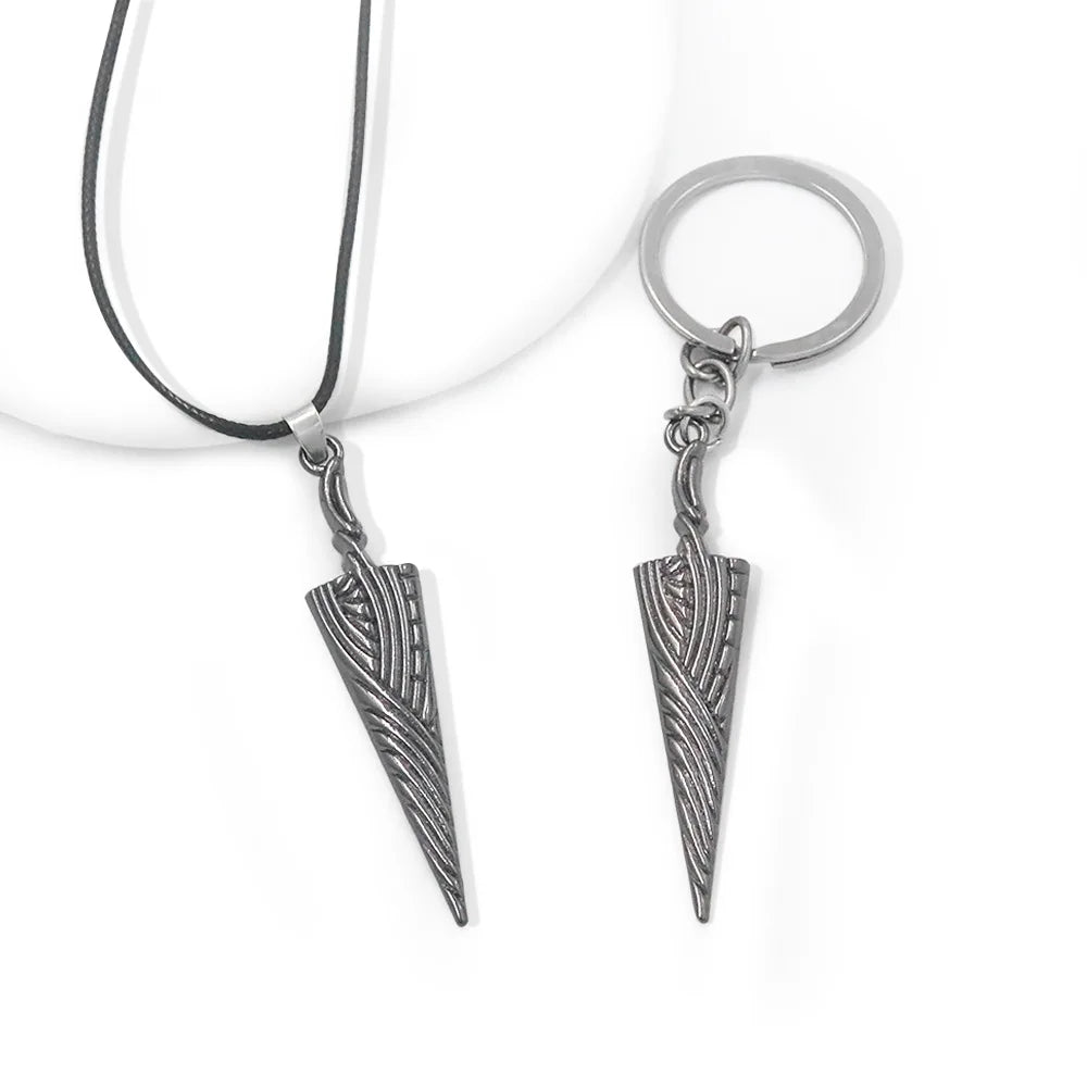 Hollow Knight Bone Nail metal keychain, iconic game weapon.