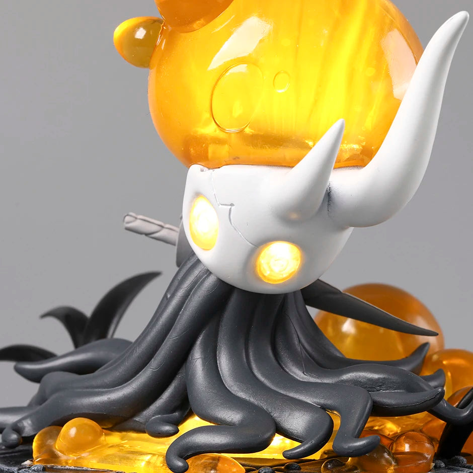 Close-up detail of the infection blob and nail weapon on the Hollow Knight Broken Vessel Figure model.