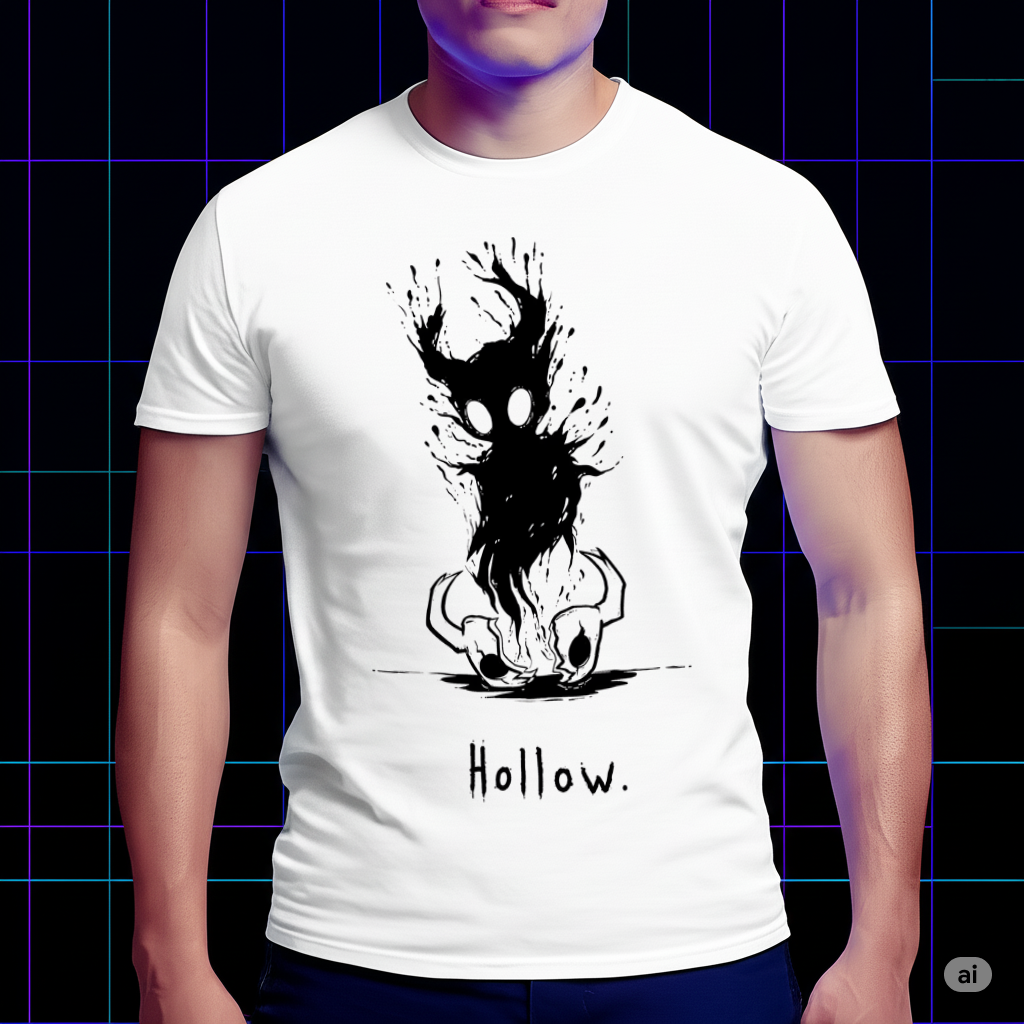 Hollow Knight Vessel Silhouette Tee, Minimalist Game Fan Shirt, Official Game Fan Apparel & Merch Cartpitol
